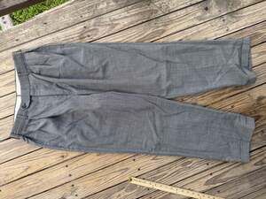 Vintage Houndstooth Pleated Cuffed Trousers Grey Black 30/30
